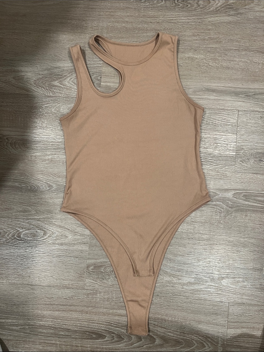 Women’s Taupe Ribbed Bodysuit